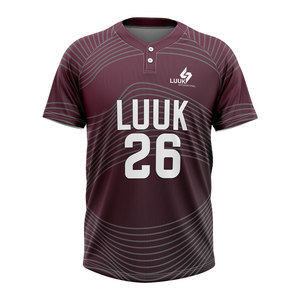 Camiseta de Béisbol Personalizada con 2 Botones en la Parte Delantera, Uniforme de Equipo para Clubes, Ligas, Pedidos al por Mayor, OEM y de Marca Privada - Product Image 1