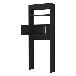Mobiletto da Bagno Morley a 2 Ripiani Sopra il WC, Nero Wengue - Product Image 4