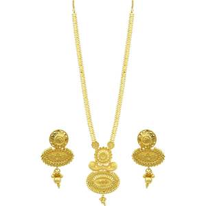 Vente en gros de parures de bijoux de style Dubaï en or micronisé 14K18K24K, design traditionnel, parure de mariée turque, colliers longs, parure de bijoux tendance - Product Image 4