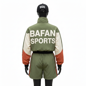 Conjunto Corto Cortavientos de Nylon y Poliéster Tejido Premium, Diseño de Paneles con Bloques de Color, Resistente al Agua, Ropa Deportiva con Logotipo Personalizado - Product Image 2