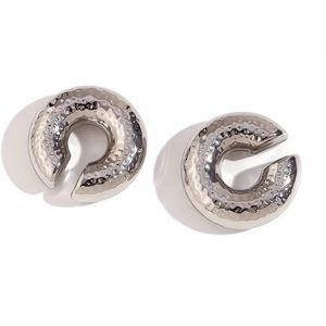 1 paio di orecchini a clip leggeri a forma di C, colore oro e argento, lisci e circolari, per donna, orecchini a cerchio alla moda senza piercing - Product Image 6