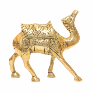 Statue de chameau en laiton artisanale vintage, figurine décorative, centre de table, accent décoratif pour le salon, la table, la bibliothèque et la décoration intérieure. - Product Image 2