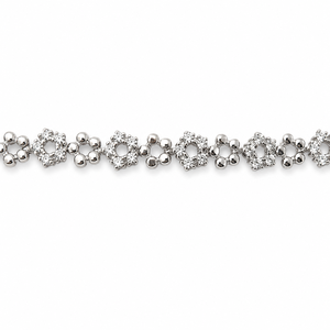 Floral Round Brilliant Cut Diamond Bezel Set <b>Chain</b> Bracelet for Women High Polish Elegant Party Wedding Daily Wear Jewelry - Product Image 3
