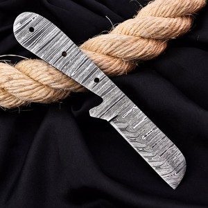 Cuchillo de caza de hoja fija personalizado de acero de Damasco, forjado de espiga completa, tipo Bull Cutter, en bruto para bricolaje, Kit OEM/ODM - Product Image 5
