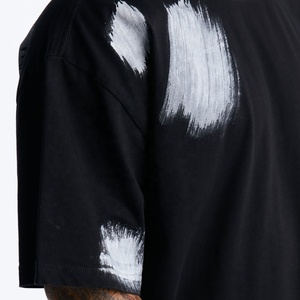 Custom Men's Heavyweight 350g Terry <b>Fabric</b> Screen Print Short Sleeve Loose Fit T-Shirt-100% Cotton Blank <b>Paint</b> Stroke T-Shirt - Product Image 3