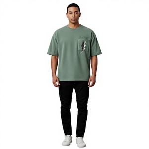 Chemise à manches courtes pour homme, col rond, coupe classique, toile 100% coton, décontractée, respirante, 230g - Product Image 5