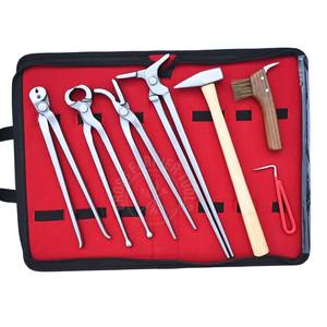 Juego de herramientas profesionales para herrador: Extractor de clavos, abridor de calzado, martillo de calzado, enganchador de clavos, cepillo de limpieza, gancho recogedor - Product Image 1