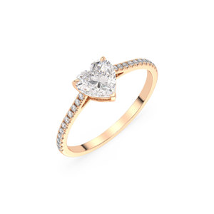 แหวนเพชรทรงหัวใจ REYES คุณภาพสูง ทองคำแท้ 14K น้ำหนัก 1.17 กะรัต เพชรเพาะเลี้ยงในห้องปฏิบัติการ HPHT CVD รับรองโดย IGI เครื่องประดับชั้นดี - Product Image 1