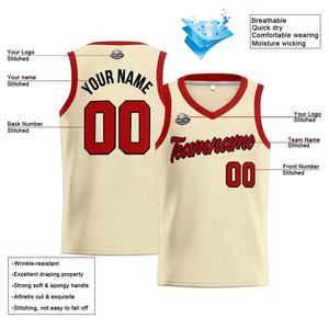 Maillot de basket-ball personnalisé pour hommes en polyester imprimé par sublimation maillot de basket-ball respirant à séchage rapide avec chiffres - Product Image 2