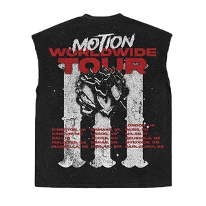 Débardeur noir sans manches pour homme avec imprimé graphique, col rond, style streetwear, en coton tricoté - Product Image 4