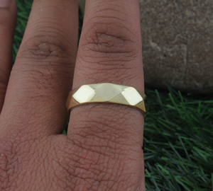 Luxury 18K Gold Plated Self-Design Band <b>Ring</b> High-Quality Textured Statement <b>Finger</b> <b>Ring</b> Wholesale Designer Patterned - Product Image 4