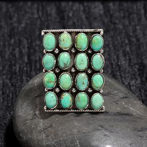 Fashionable Natural Mohave <b>Turquoise</b> 925 Sterling Silver Gemstone Handmade Silver <b>Ring</b> Jewelry Wholesale Factory Price - Product Image 2