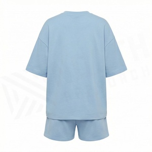Conjunto de 2 Piezas de Alta Calidad para Mujer, Estilo Formal, Sólido, por Encima de la Rodilla, Camiseta de Manga Corta y Pantalones Cortos - Product Image 2