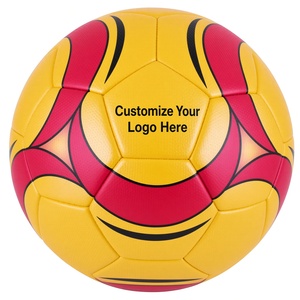Ballon de football de haute qualité, motif jaune et rouge, durable, ballon d'entraînement, 0,5 kg, emballage en sac PP - Product Image 1