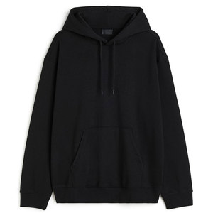 Sudadera con Capucha de Forro Polar para Hombre, Nueva Colección Otoño-Invierno, con Logotipo Personalizado, de Algodón Grueso y Pesado, Color Negro - Product Image 3