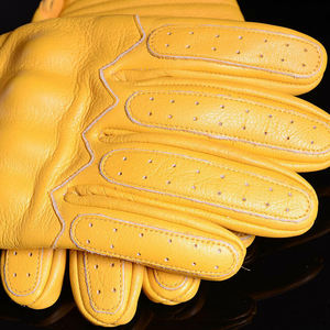 Leather Motorcycle <b>Gloves</b> Touchscreen Compatible Thermal Eco-Friendly Slim Fit Wrist Length Winter Sports - Product Image 3