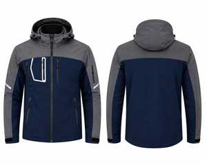 Chaqueta Deportiva Impermeable con Capucha para Hombre, Diseño Color Block, Cierre de Cremallera, Corte Regular, Estilo Otoñal para Actividades al Aire Libre - Product Image 2