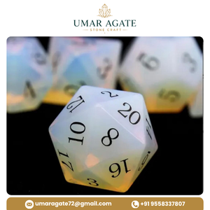 Ensemble de dés en opale naturelle de qualité supérieure, vente chaude, pour jeux de rôle (DnD), logo personnalisé, vente en gros - Product Image 2
