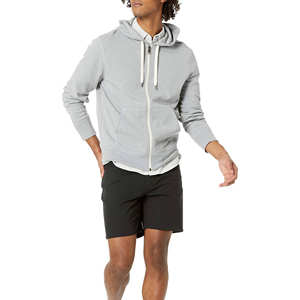 Venta al por mayor: Sudadera de algodón 100% de corte regular con bolsillo canguro en relieve, estilo casual largo, lavada, bordada, diseño de otoño, color liso. - Product Image 2