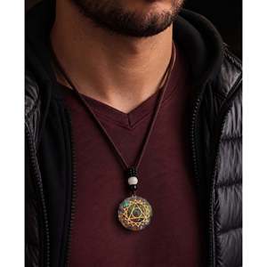 Collar de Cristal Natural de Amatista y Cuarzo Rosa - Cadena de Cuerda Ajustable de 30 Pulgadas con Baño de Rodio para Hombres y Niños - Product Image 1