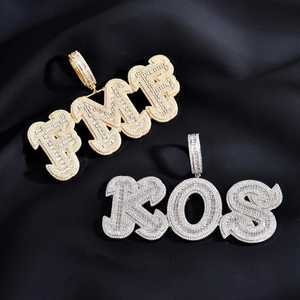 ICEQ JEWELLERY Letter Pendant Moissanite Round Brilliant Cut 925 Silver Hiphop Unisex Everyday Wear Jewelry - Product Image 6