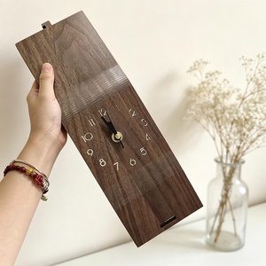Minimalist Walnut Desk <b>Clock</b>, Modern Bent-Wood Timepiece, Mid-Century Home Office Decor Smart Table <b>Clocks</b> - Product Image 6