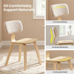 Set di 2 Sedie da Pranzo Imbottite in Velluto Naturale Beige, Design Morbido e Imbottito, per Proprietari di Ristoranti - Product Image 6