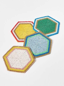 Posavasos cuadrado de cuentas de vidrio con bordado personalizado, hecho a mano, con base de tela, para bebidas, para el hogar, bar, cocina, restaurante, mesa. - Product Image 3