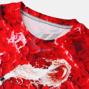 T-shirt pour homme de style personnalisé, tissu en polyester/coton respirant et écologique de haute qualité, impression personnalisée, manches courtes, coupe ample - Product Image 3