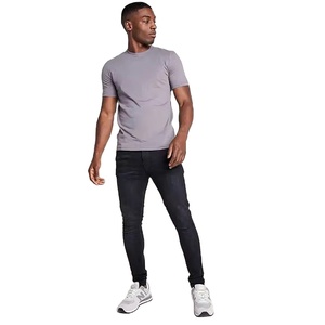 Venta al por mayor 100% algodón camiseta de los hombres de peso ligero antiarrugas ropa casual en color liso de alta calidad - Product Image 5