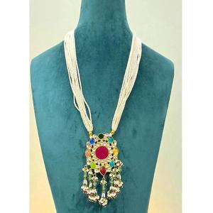 Ensemble de collier en or plaqué laiton de haute qualité avec moissanite et Kundan Ahmedabadi pour femmes, cadeau d'anniversaire, fête de mariage - Product Image 1