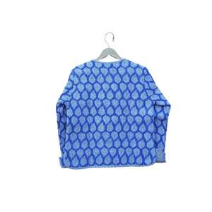 Chaqueta Acolchada Tejida a Mano con Estampado Floral y Rayas, Estilo Boho, Transpirable, Ecológica, Reversible, Regalo Navideño para Mujer, de Algodón - Product Image 6