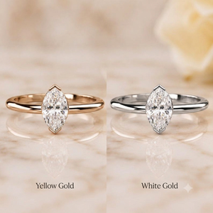 Lab Grown 1.02CT Marquise Cut Diamond Signet Bezel Set <b>Ring</b> 14K Solid Yellow Gold Fine Engagement <b>Proposal</b> Gift For Lovers Charm - Product Image 3