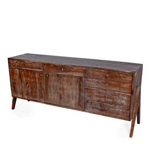 Aparador de Madera Maciza Estilo Pierre Jeanneret, Grande, con 6 Cajones y 2 Armarios, para Oficina Ejecutiva y Comedor, Venta al Por Mayor - Product Image 2