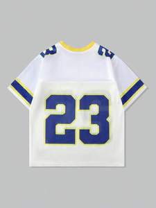 Camiseta de Fútbol Americano Estilo Urbano, Corte Cuadrado, Malla Blanca, Cuello en V, Transpirable, Poliéster, Personalizada por Sublimación, Venta al Por Mayor - Product Image 2