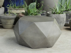 Mesa de Centro Moderna de Hormigón con Diseño Geométrico Poligonal, Resistente para Exteriores, Ideal para Hoteles y Salas de Estar - Product Image 3