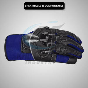 Gants de moto en cuir pour la conduite en extérieur - Style course robuste avec intérieur doux et design antidérapant - Product Image 5