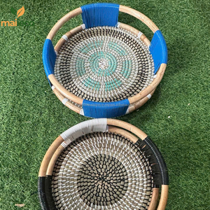 Elegante bandeja de algas marinas azul profundo, vajilla moderna hecha a mano con un solo nivel, mejora el espacio vital - Product Image 6