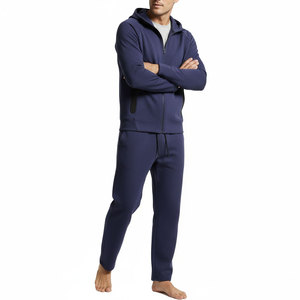 Mens Slim Fit Tracksuit <b>Zip</b> Hoodie Jogger Set Cotton Sportswear Custom Tracksuit Manufacturer - Product Image 1