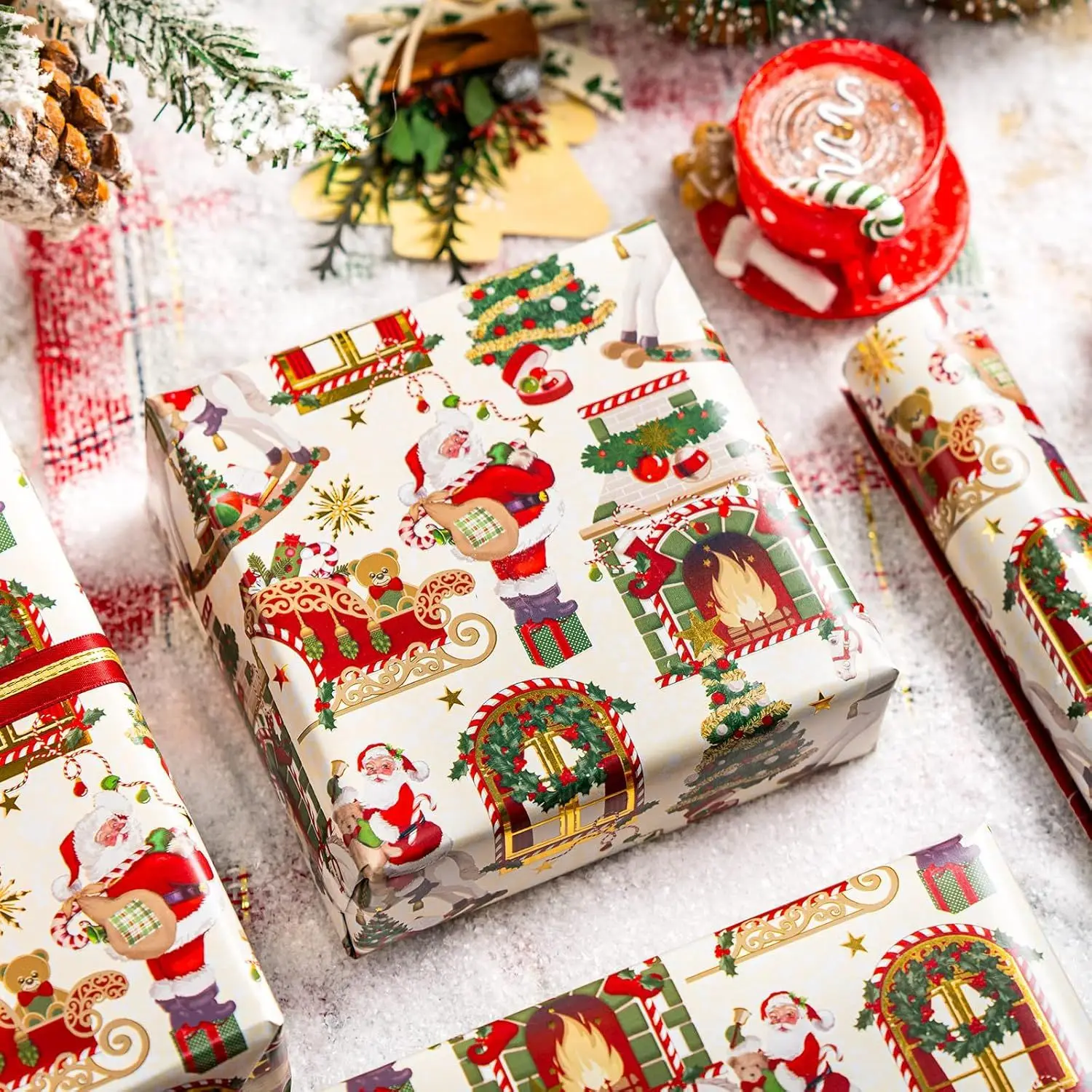 Colore retrò argento Babbo Natale