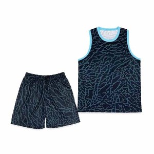 Ensemble de maillots de basket-ball unisexes personnalisés, débardeur sans manches, short, tissu respirant, extensible dans quatre sens, polyester écologique, été - Product Image 1
