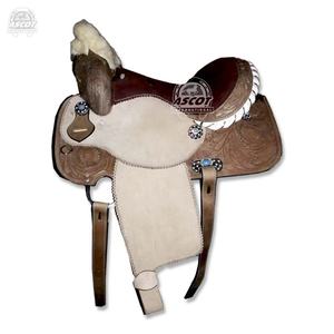 Tarifa al por mayor Heavy Duty Western Barrel Saddle Tooling trabajo diseñador en cuero para uso ecuestre - Product Image 6