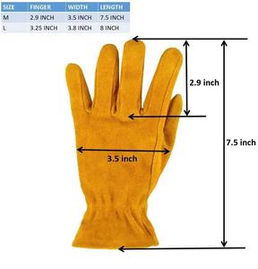 Genuine Leather Men Working Gloves Safety Wear Working Gloves Solid Color Working Gloves - Product Image 2
