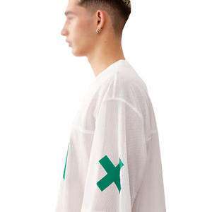 Camiseta Deportiva de Fútbol Americano Blanca Extra Grande Personalizada de Alta Calidad, Uniforme de Fútbol, Corte Cuadrado, Malla Transpirable para Hombre, Fabricante OEM - Product Image 4