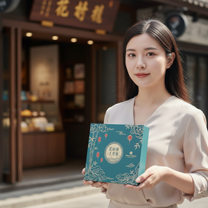 High Quality Custom Printing Personalized <b>Box</b> Mid Autumn Festival Mooncake Gift Packaging <b>Box</b> with Rigid Paper Structure - Product Image 2