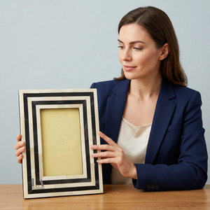 Handmade Collection THC-58 Bone Inlay Eco-Friendly Customizable Color Shape Wedding Return Gift Photo <b>Frame</b> Tabletop - Product Image 1