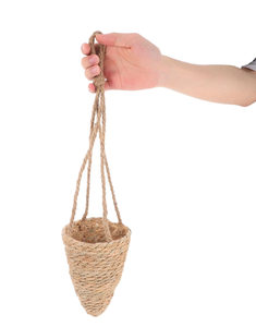 Pots de rangement au sol en jacinthe d'eau de style rétro, fabriqués au Vietnam, avec poignées, tissés à la main, écologiques - Product Image 2