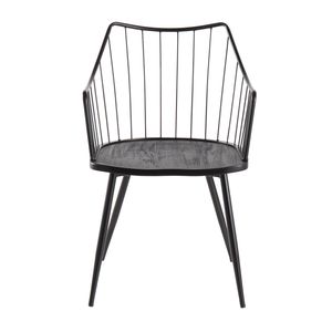 Sedia da pranzo Winston Farmhouse in metallo nero e legno di Winston Farmhouse - Product Image 5