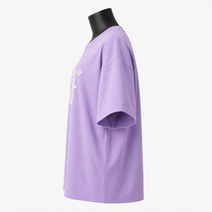 เสื้อยืดโอเวอร์ไซส์สีม่วงสำหรับผู้หญิง ผ้าฝ้าย สวมใส่สบาย ทรงหลวม คอกลม แขนสั้น พิมพ์ลาย เสื้อฤดูร้อน ราคาถูก รับสั่งทำ - Product Image 1