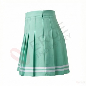 Women High Waist <b>Pleated</b> Mini <b>Skirt</b> Solid Green A Line Japan Style <b>Tennis</b> Golf <b>Skirt</b> - Product Image 3